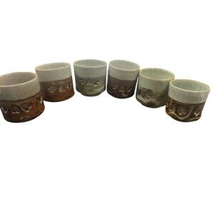 6 Vintage Otagiri Somayaki Double Wall Tea Cups